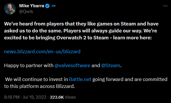 Overwatch 2 and Other Blizzard Games Coming to Steam, Battle.net